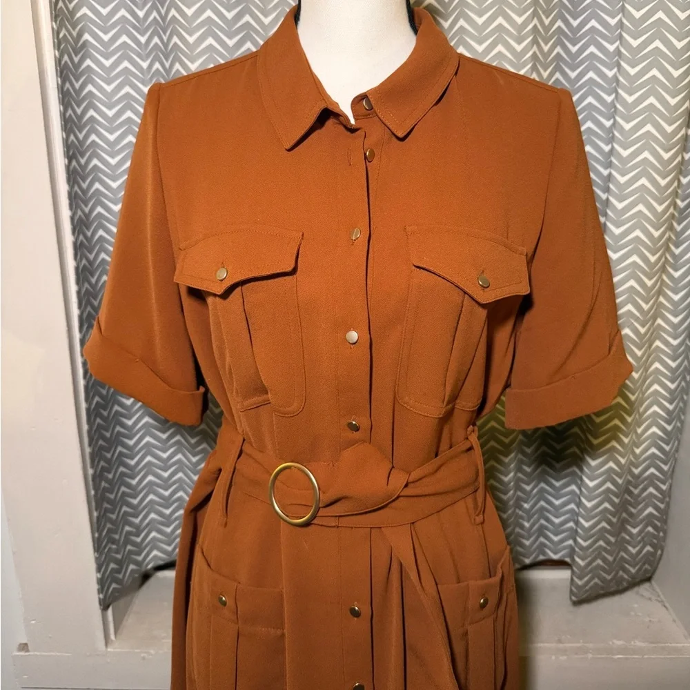 Sezane Raquel Dress in Caramel ASO Meghan Markle - Picture 4 of 11